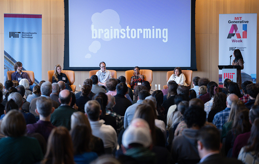 The Generative AI + Education Symposium, part of MIT's 2023 Generative AI Week, offered thought-provoking keynotes, panel conversations, and live demonstrations of how generative AI is transforming learning experience and teaching practice from K12, post-secondary education, and workforce upskilling (Credits: Gretchen Ertl).