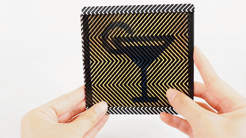 “Our system can turn a seemingly static, abstract image into an attention-catching animation,” says MIT PhD student Ticha Sethapakdi, a lead researcher on the FabObscura project. “The tool lowers the barrier to entry to creating these barrier-grid animations, while helping users express a variety of designs that would’ve been very time-consuming to explore by hand” (Credits: Courtesy of the researchers).